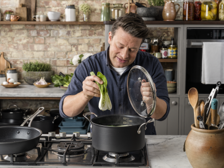 Puodų rinkinys + rankena Tefal Jamie Oliver 9 dalių