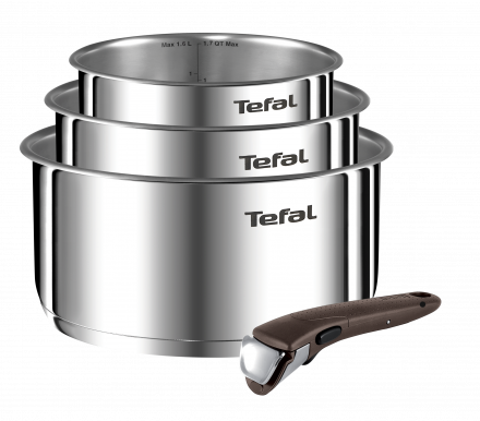 Puodų rinkinys Tefal Ingenio Emotion  +  ruda rankena